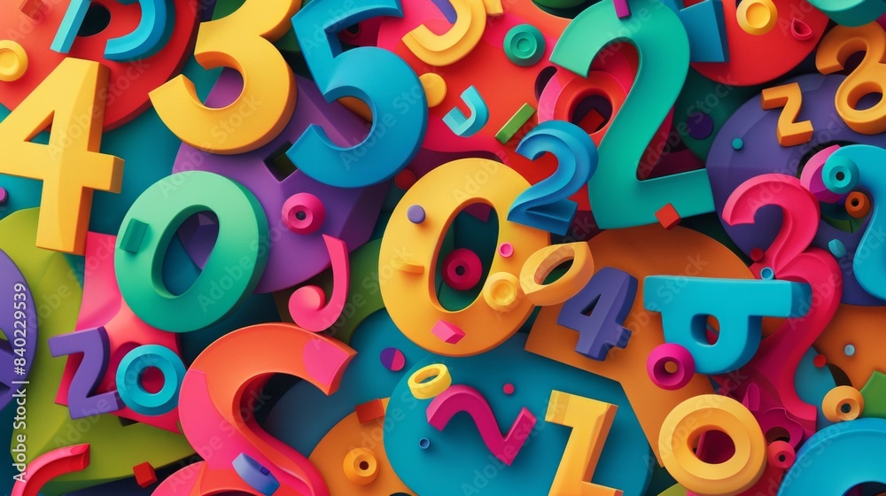 Colorful Array of Modern Numerology Numbers Colorful Array of Modern Numerology Numbers