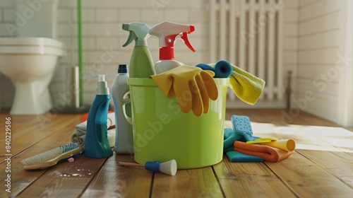 The cleaning supplies bucket photo