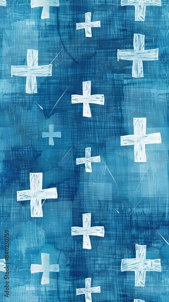 Fototapeta premium Simplified Abstract Blue Medical Crosses