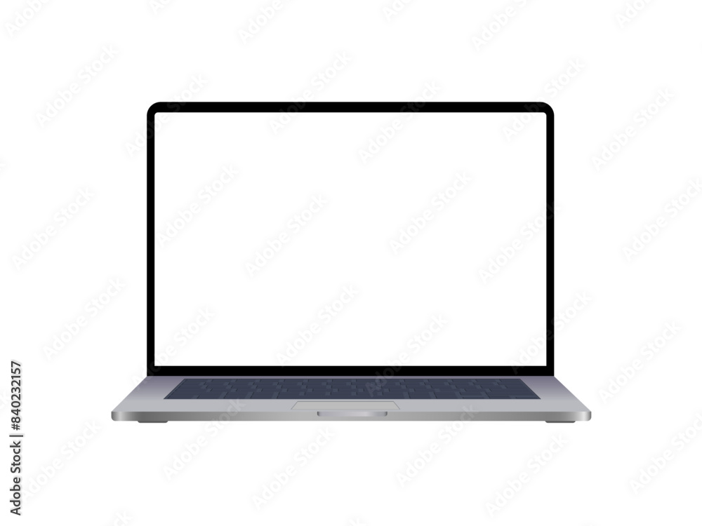 MacBook pro apple white screen for inserting images, isolated on white background laptop front view. High detailed. Template, mockup. MacBook pro apple white screen for inserting images, isolated on white background laptop front view. High detailed. Template, mockup.