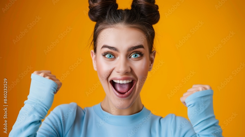 The happy excited woman The happy excited woman