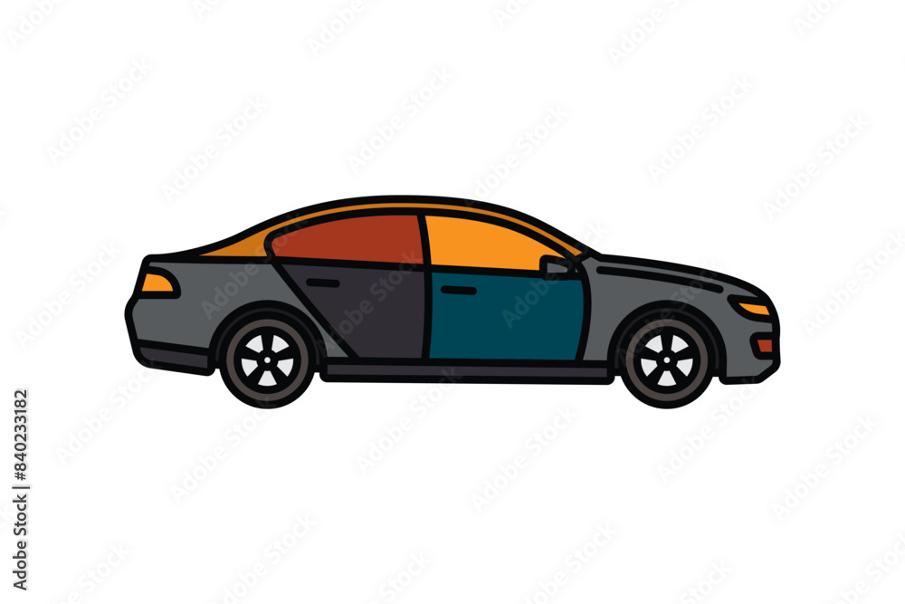 Original vector illustration. A passenger car. A contour icon. Original vector illustration. A passenger car. A contour icon.