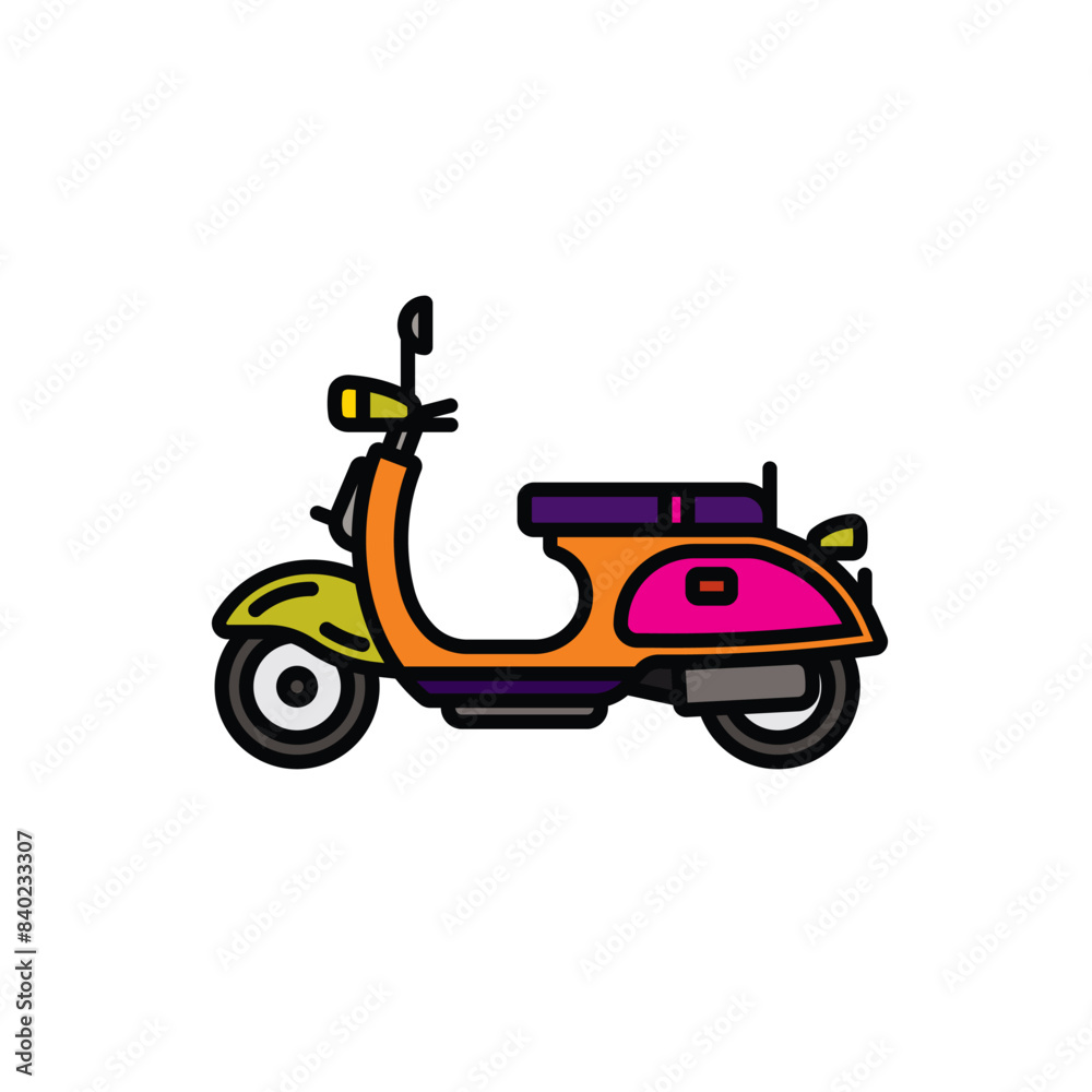 Fototapeta premium Original vector illustration. City scooter. A contour icon.