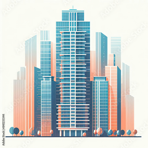 skyscraper office building abstract backgrounds illustration