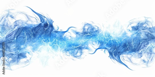 Isolated Blue Lightning Vortex on White Background: High Definition Wallpaper for Innovative Thinking