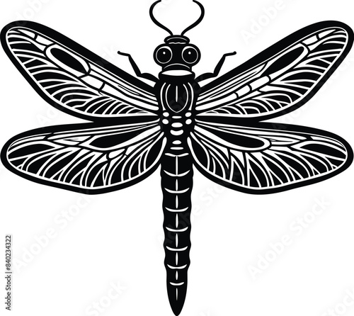 Dragon fly silhouette vector illustration