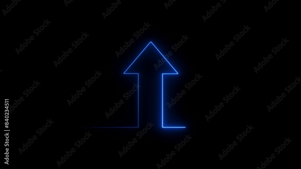 Up arrow line continuous drawing art banner background design Neon line Up arrow line continuous drawing art banner background design Neon line