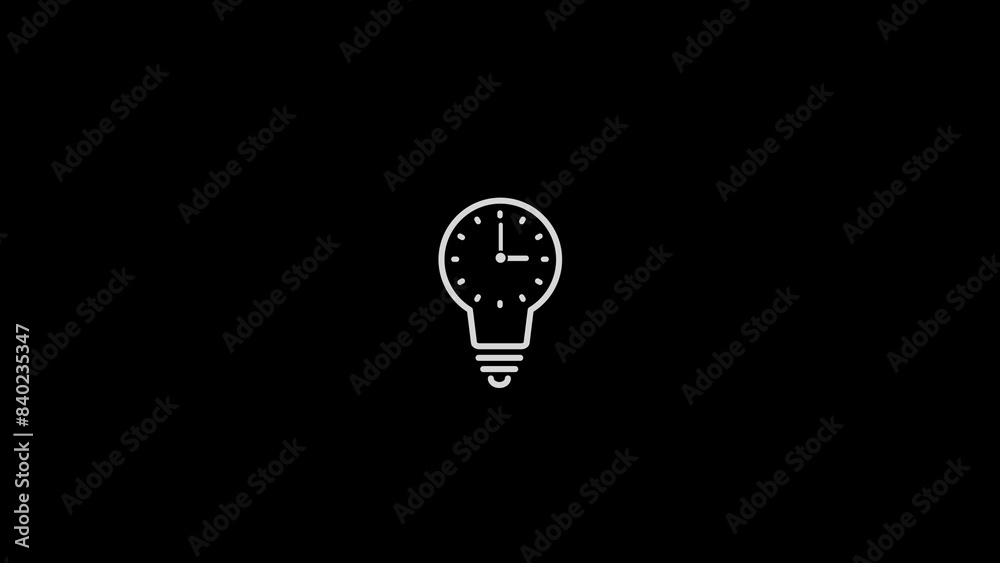 Light Bulb icon, Idea, solution, thinking icon with time sign. Light Bulb icon and countdown, deadline, Light Bulb icon, Idea, solution, thinking icon with time sign. Light Bulb icon and countdown, deadline,