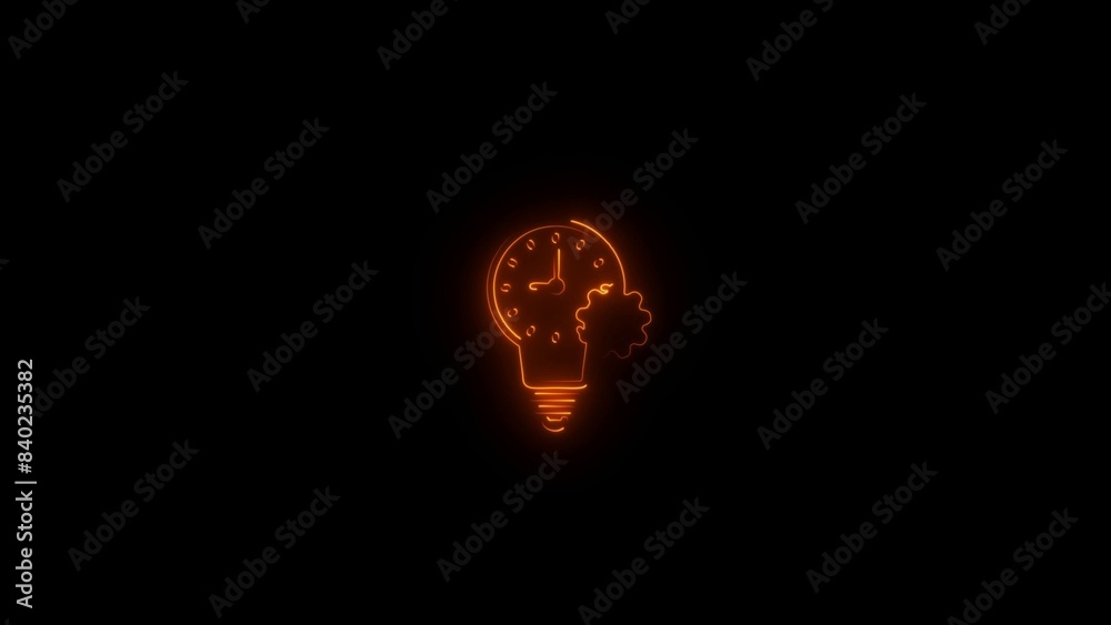Light Bulb icon, Idea, solution, thinking icon with time sign. Light Bulb icon and countdown, deadline, Light Bulb icon, Idea, solution, thinking icon with time sign. Light Bulb icon and countdown, deadline,