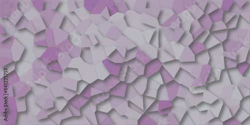 Abstract grey and purple blue broken stained glass background design with line. geometric pattern with 3d shapes vector Illustration. Grey broken wall paper in decoration.	