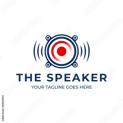 speaker sound system logo design with creative concept premium vector