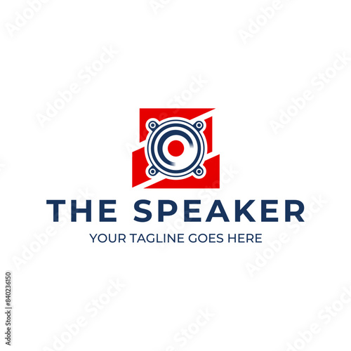 speaker sound system logo design with creative concept premium vector