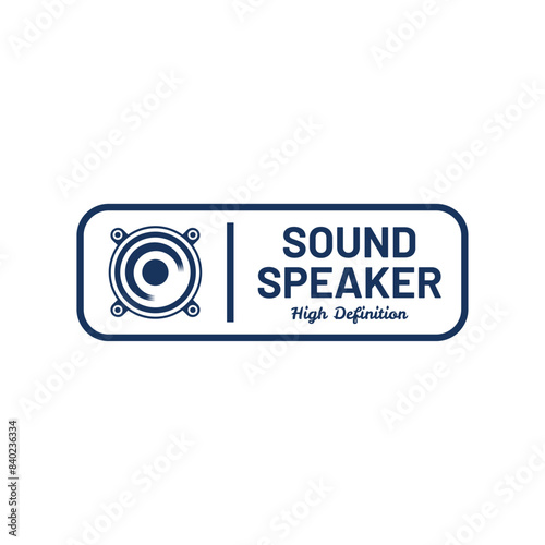 speaker sound system logo design with creative concept premium vector