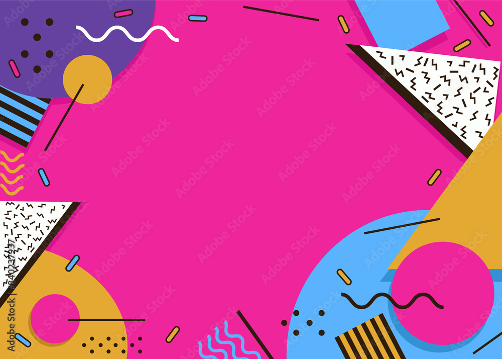Aesthetic background with a 1990s theme featuring blue, pink, purple, lime green, and yellow colors Aesthetic background with a 1990s theme featuring blue, pink, purple, lime green, and yellow colors