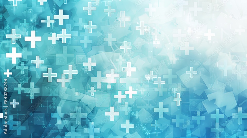 Fototapeta premium Simplified Abstract Blue Medical Crosses