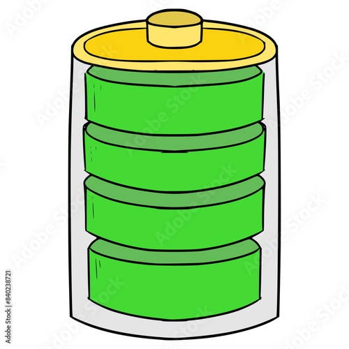 full battery icon illustration hand drawn isolated vector	
