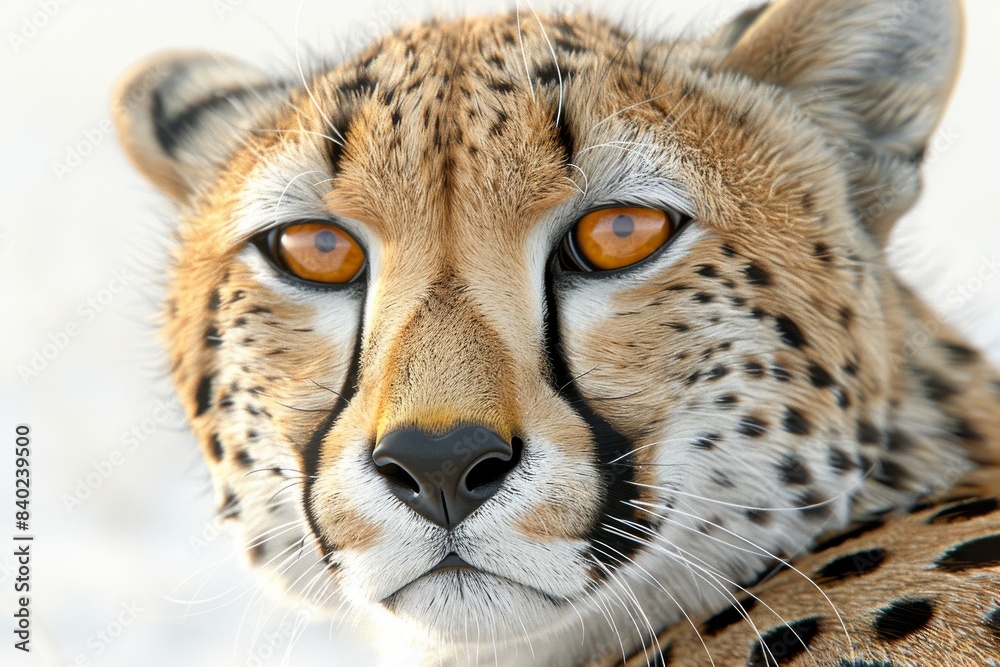 Graceful cheetah with golden eyes and spotted fur