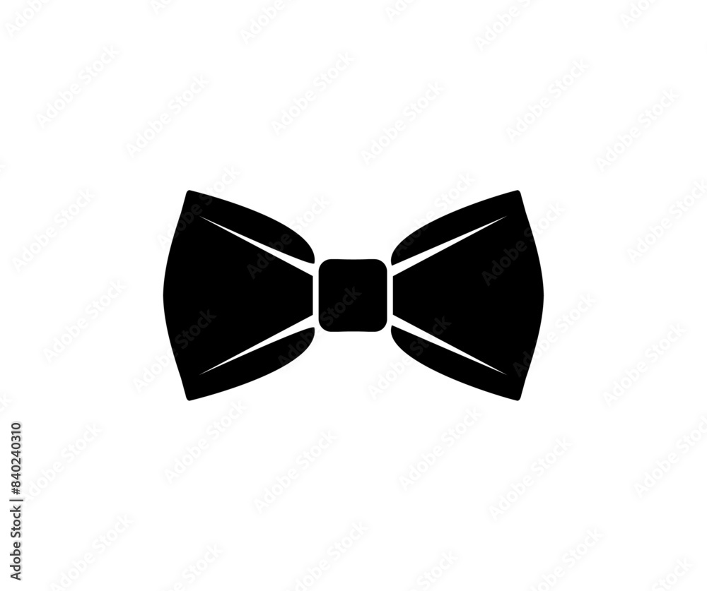 Fototapeta premium Bow tie icon. Flat style bow tie icon in black color vector design and illustration.