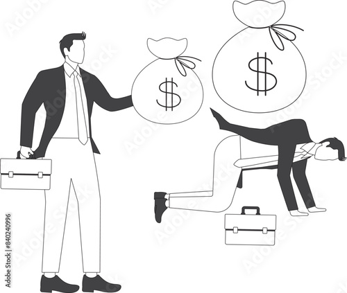 Businessman Crisis, Businessman under the money bag