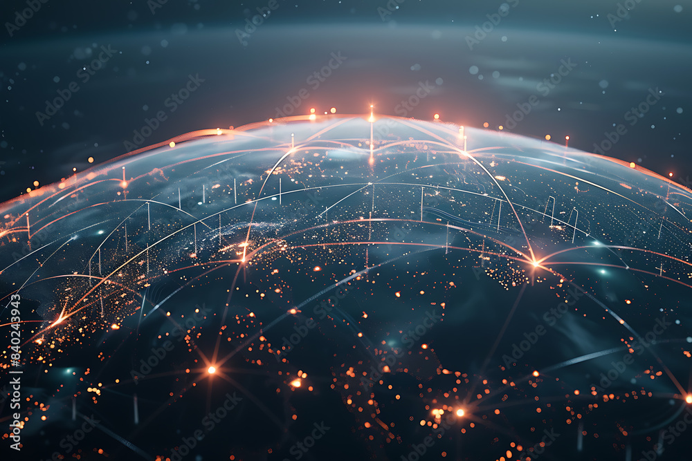 An abstract holographic planet Earth with numerous connection points symbolizing the vastness of social networks and global connectivity. An abstract holographic planet Earth with numerous connection points symbolizing the vastness of social networks and global connectivity.