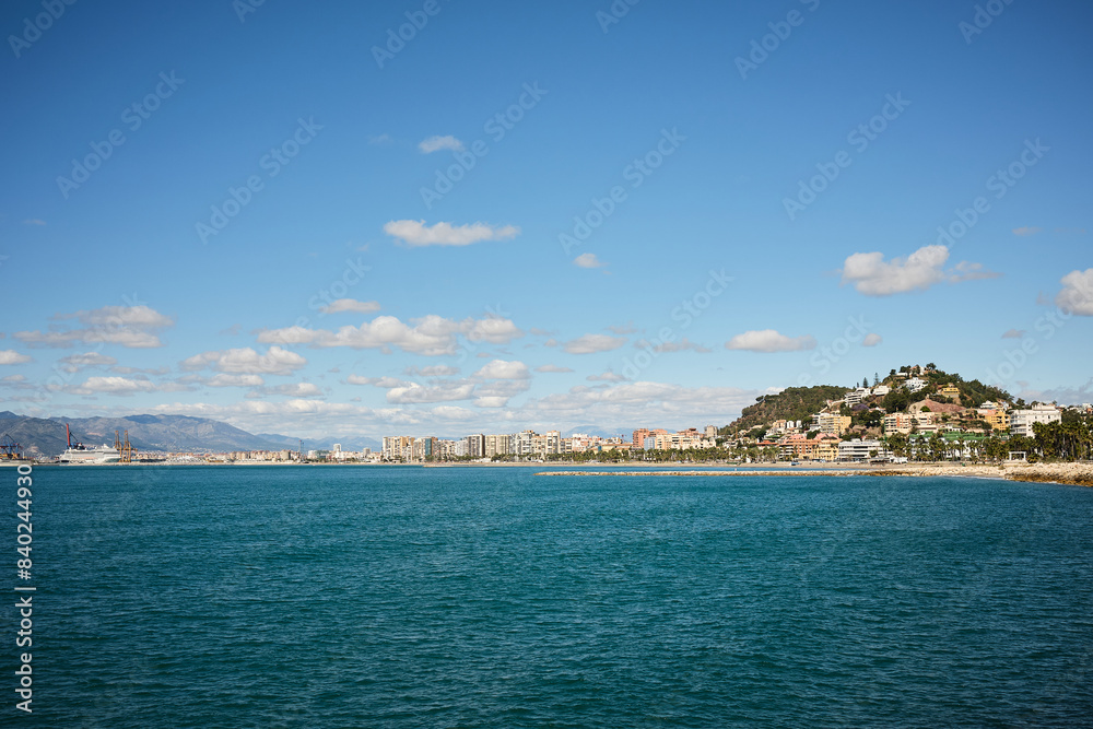 View of Mediterranean coast in Malaga, Spain View of Mediterranean coast in Malaga, Spain