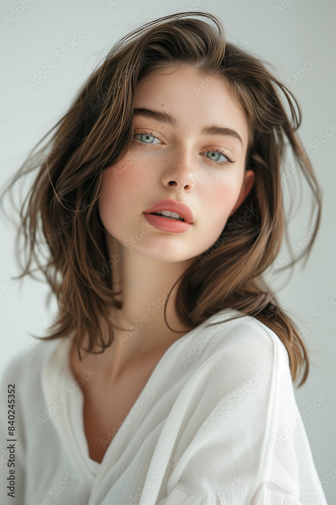 Portrait of a Beautiful Woman with Short Hair and Freckles in Natural Light
Portrait of a Beautiful Woman with Short Hair and Freckles in Natural Light
