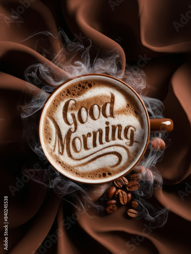 image of a coffee cup with the inscription good morning