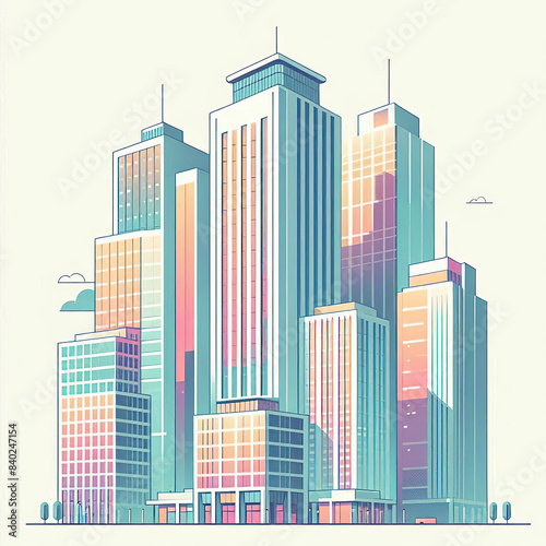 skyscraper office building abstract backgrounds illustration