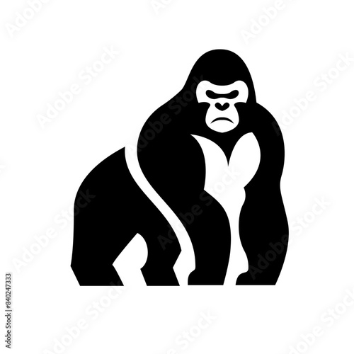 Gorilla line art, Vector illustration logo icon