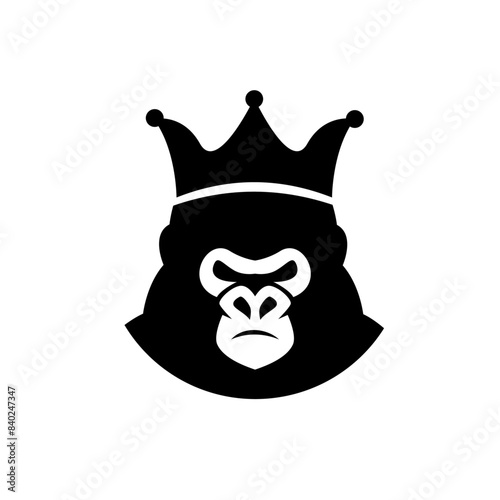 Gorilla line art, Vector illustration logo icon