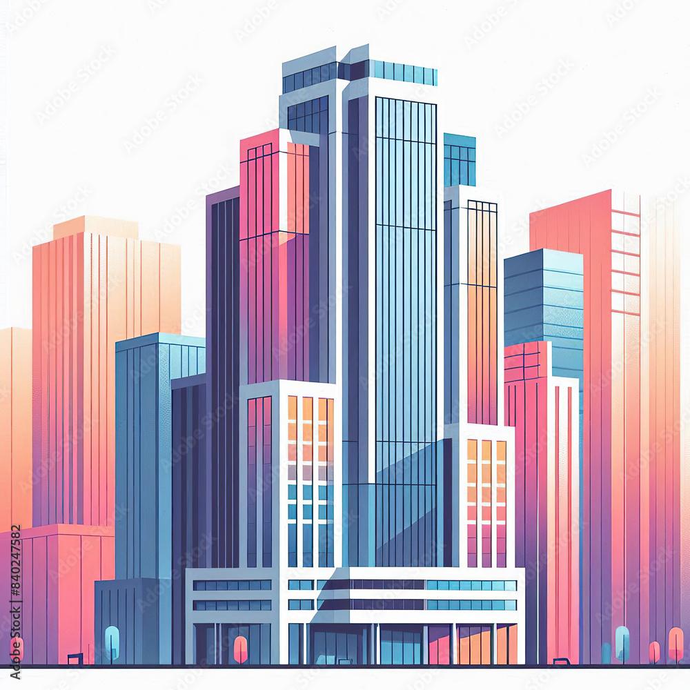 Fototapeta premium skyscraper office building abstract backgrounds illustration