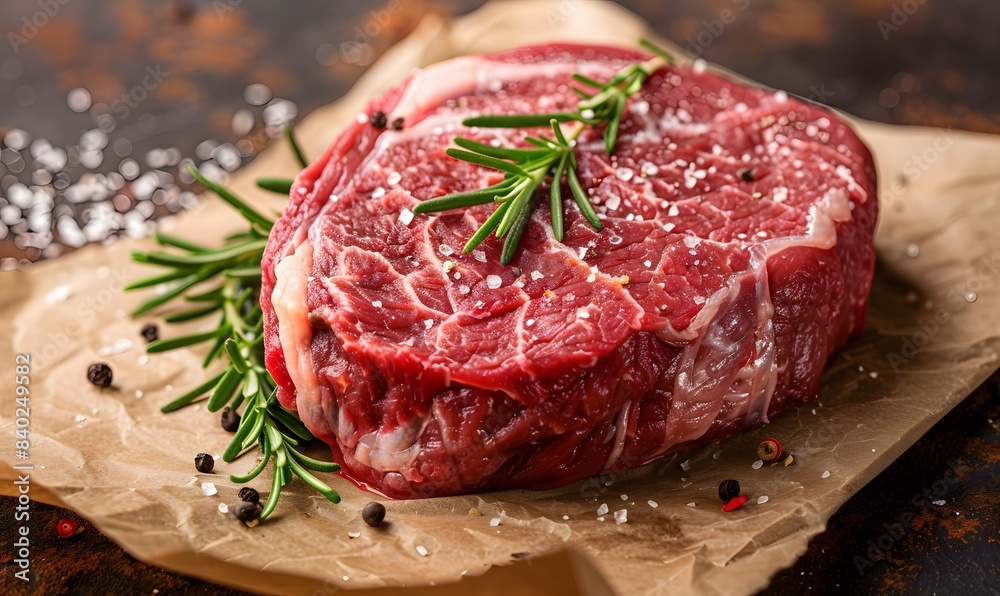 raw meat on a wooden board,Generative AI raw meat on a wooden board,Generative AI