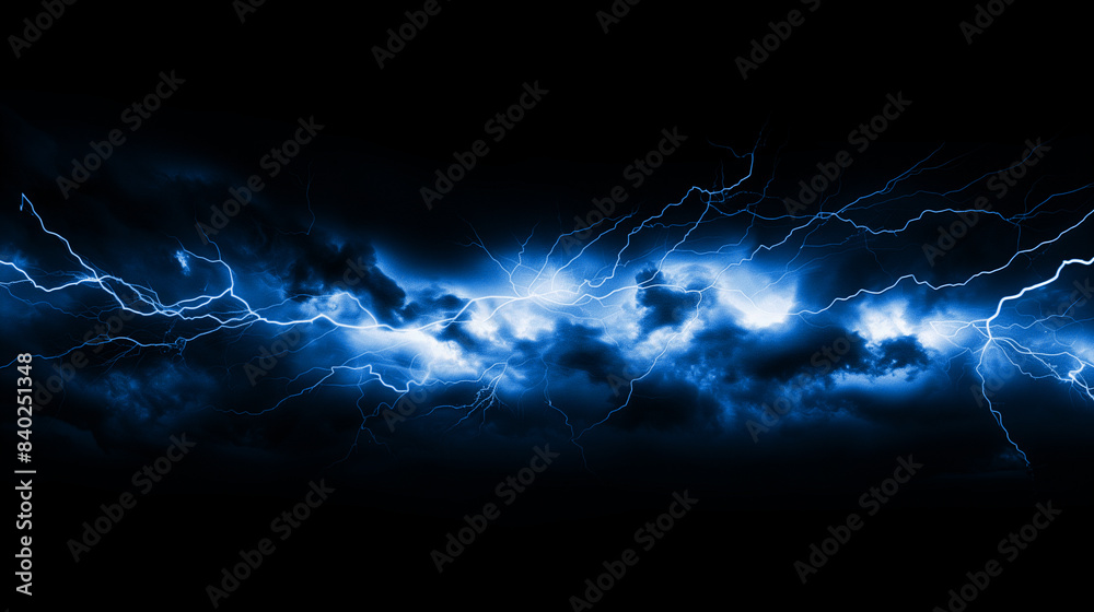 青の雷の背景、黒背景 Stock Illustration | Adobe Stock