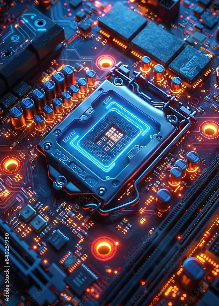 Fototapeta premium electronic circuit board with components