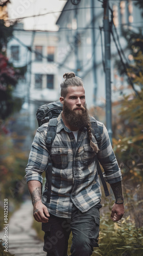 Viking Warrior with Braided Beard, Modern days Viking, A way of life, call of the wild, A new kind of beauty.