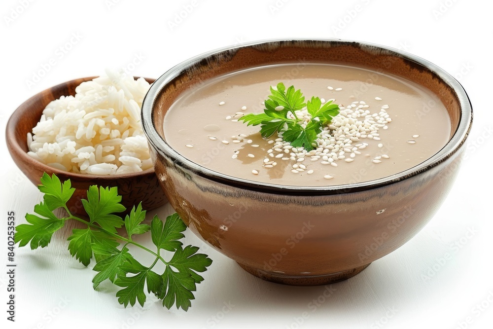 Traditional Indian dish with a rich, creamy sauce and a side of rice, showcasing the vibrant colors and intricate presentation, perfect for food photography and Indian cuisine enthusiasts