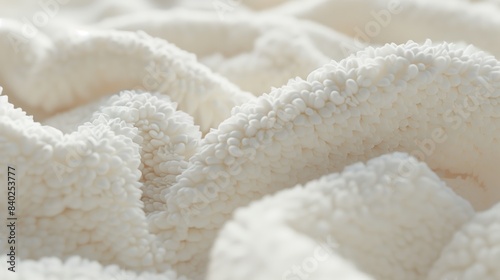 Captivating Close-up of Luxurious Wool Fabric, Featuring Intricate Wrinkles and Fluffy Texture, Ideal for Fashion Retail Ads and Textile Product Descriptions