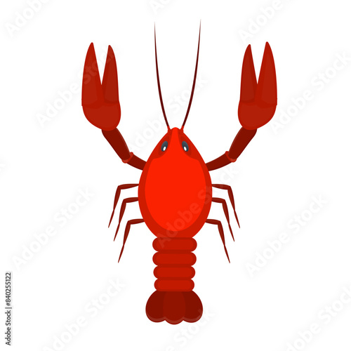 River crayfish. Animal lobster, vector illustration