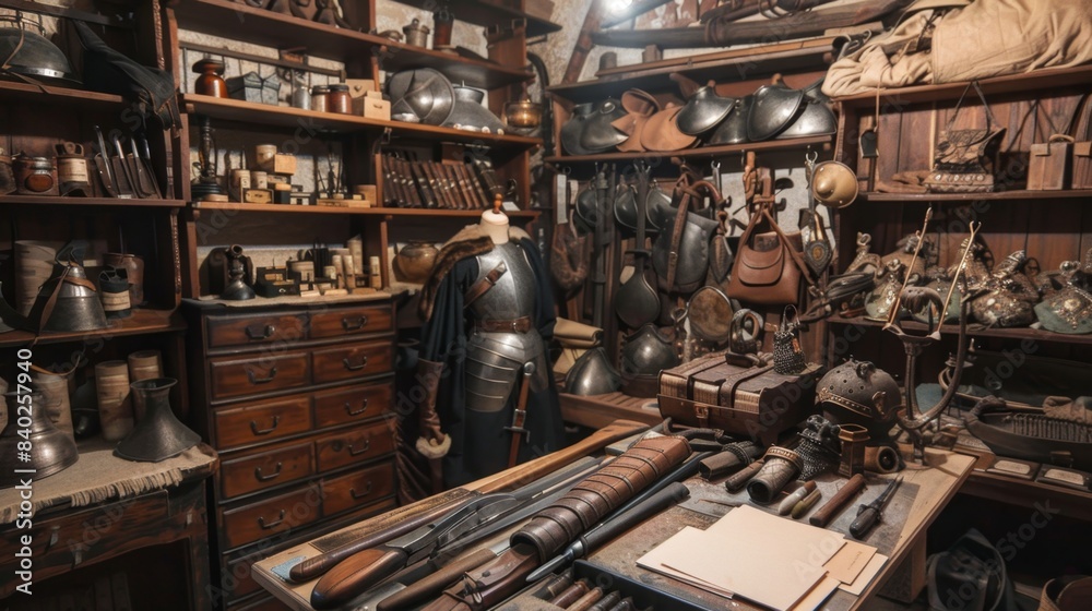 Timeless Treasures Authentic Historical Costumes Armor and Weapons in a Reenactor's Gear Room Timeless Treasures Authentic Historical Costumes Armor and Weapons in a Reenactor's Gear Room