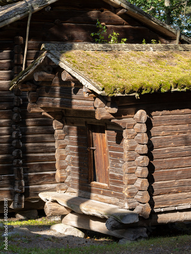 Ancient wooden cabins in Suomenlinna (Finland)