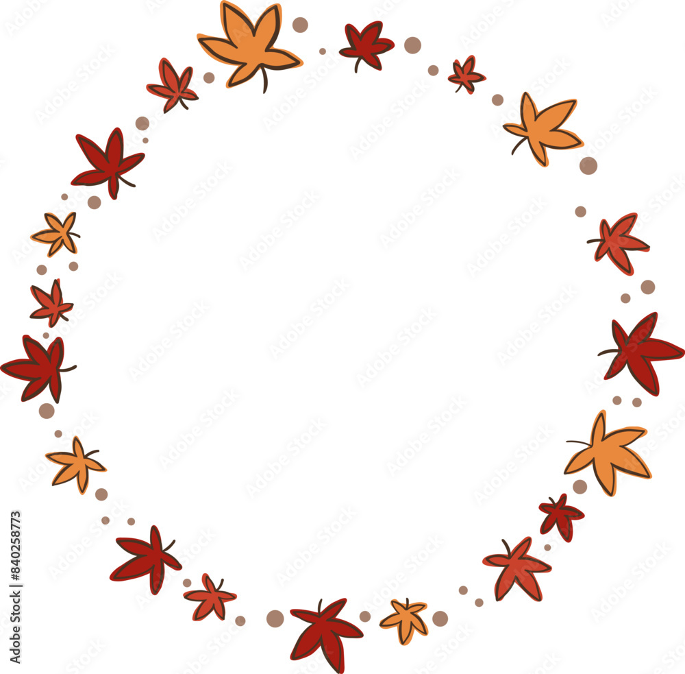 Abstract maple leaves wreath illustration for decoration on nature and Thanksgiving festival. Abstract maple leaves wreath illustration for decoration on nature and Thanksgiving festival.