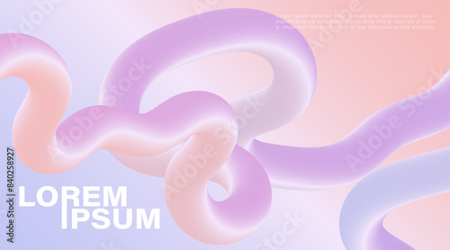 Light bright abstract vector background with a wavy volumetric line.