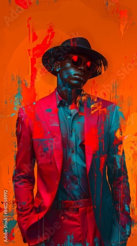 Generative AI image of stylish black man in modern attire © Станіслав Козаков