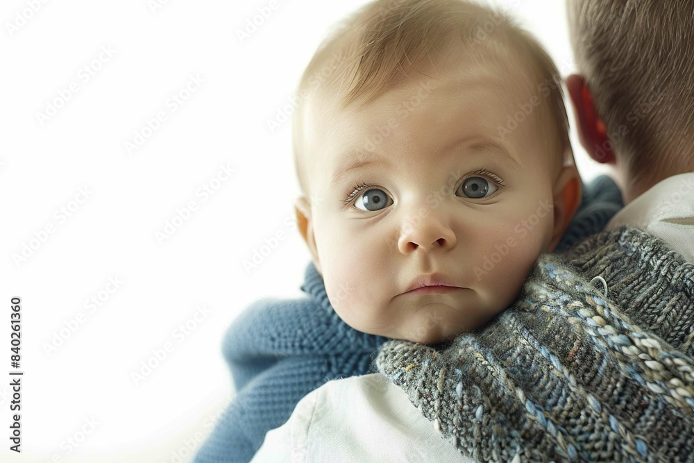baby is being carried, isolated on white baby is being carried, isolated on white