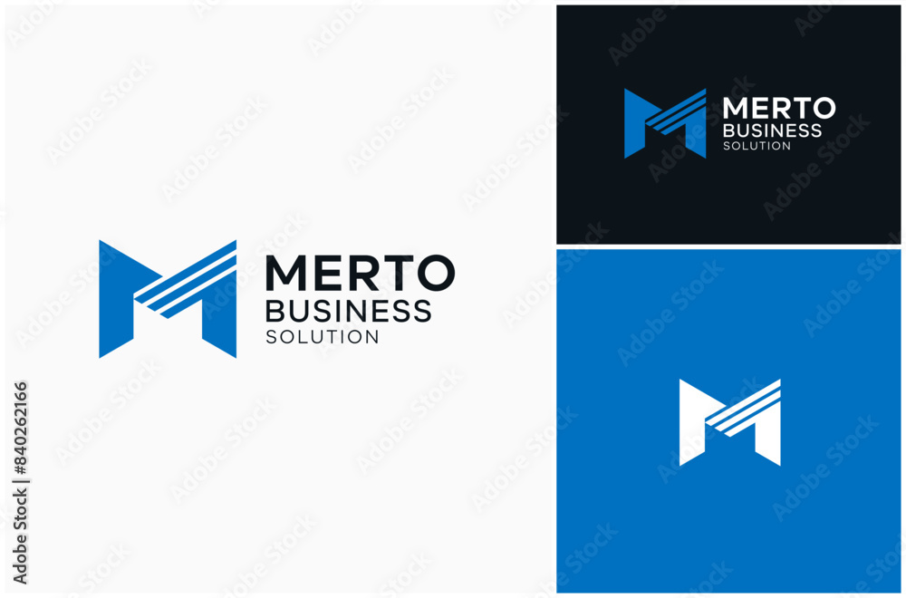 Letter M Arrow Up Right Line Solution Business Vector Logo Design Illustration Letter M Arrow Up Right Line Solution Business Vector Logo Design Illustration