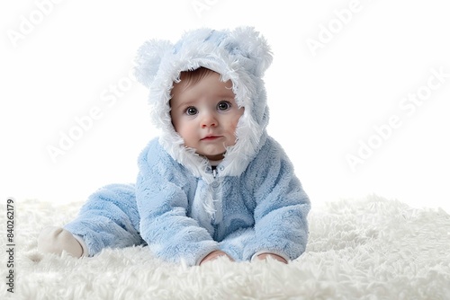 baby wearing a onesie, isolated on white