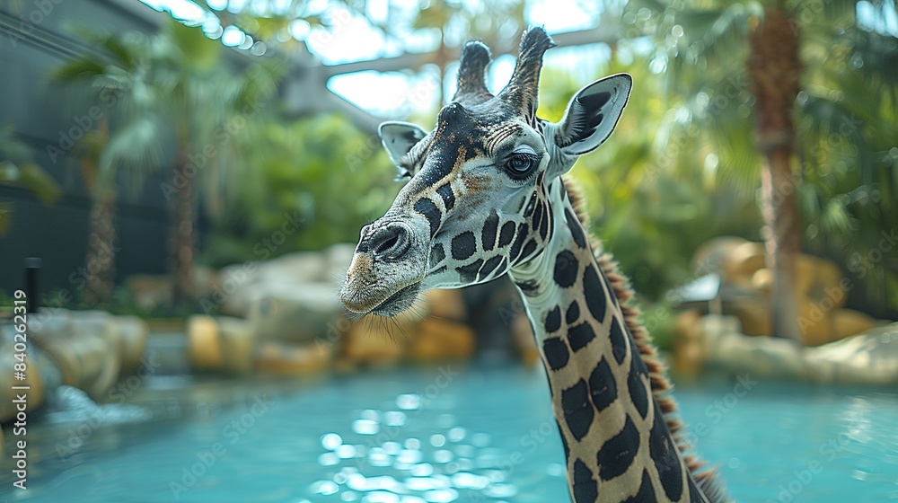 Obraz premium giraffe on the beach