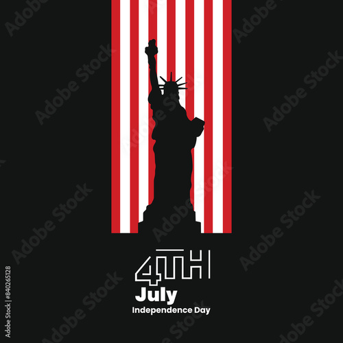 Happy Independence Day greeting card, 4th of July, poster template, Independence Day design, Happy Fourth of July, Party Invitation, Social media post, vector illustration, graphic resource, USA, US
