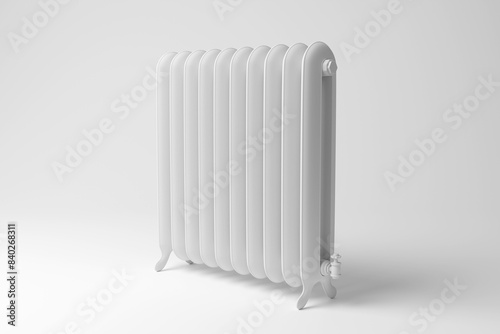 Wallpaper Mural White iron radiator on white background. Illustration of the concept of house heating, energy efficiency and domestic appliances Torontodigital.ca