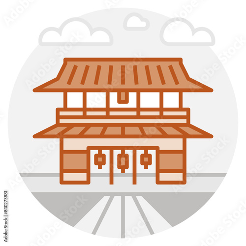 Tokyo – Japan: Hozomon Gate (filled outline icon) photo